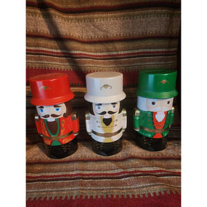 3 Vintage 8 Inch Christmas Nutcracker Holiday Tins (Empty)